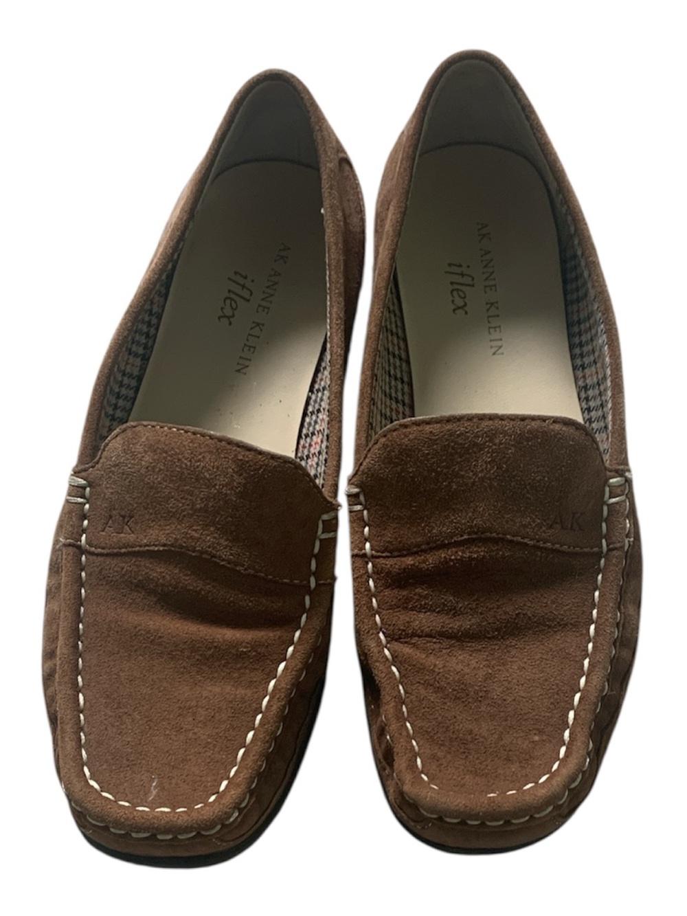 Anne Klein Brown Suede Slip-On Loafers
